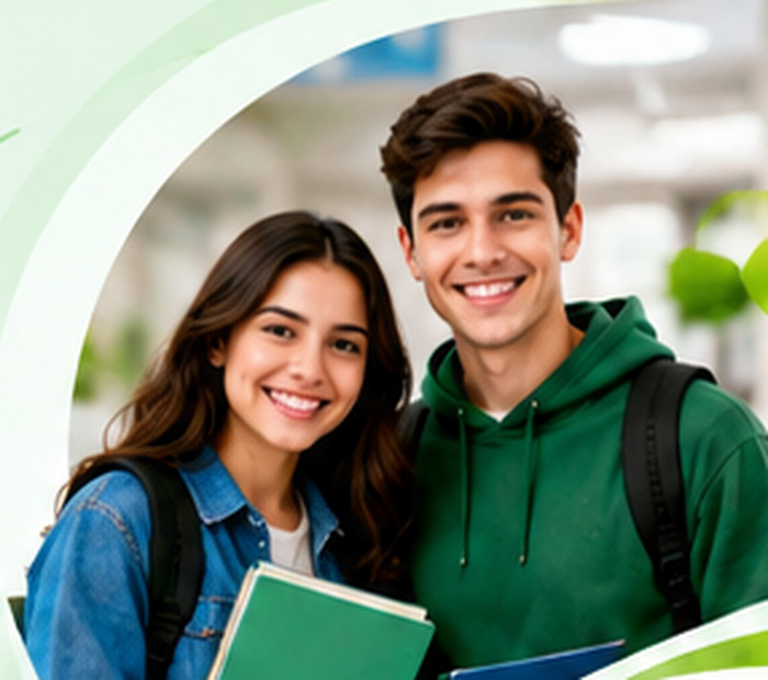 Dos estudiantes con carpetas para comenzar una nueva etapa de formación